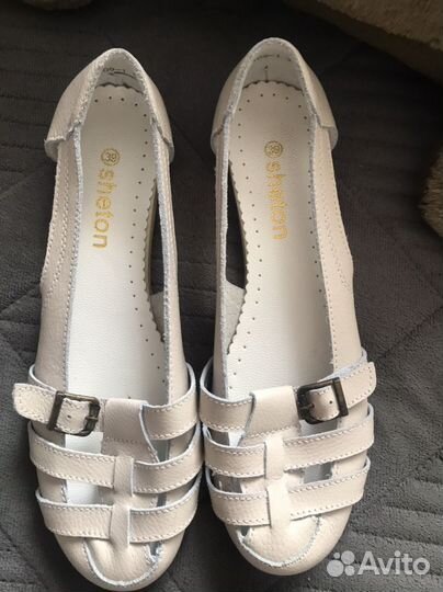 Балетки - Босоножки р38/39 натуральная кожа