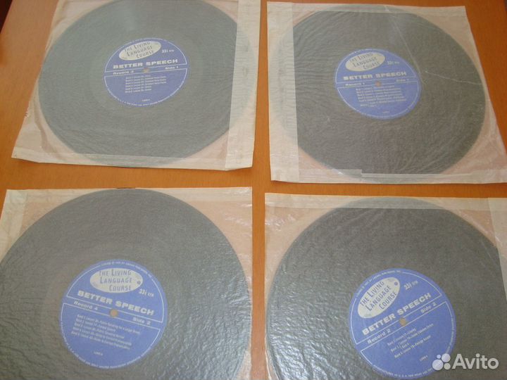Набор из 4 пластинок.The Living Language. США 1957