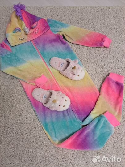 Кигуруми единорожка 140 + тапочки 34