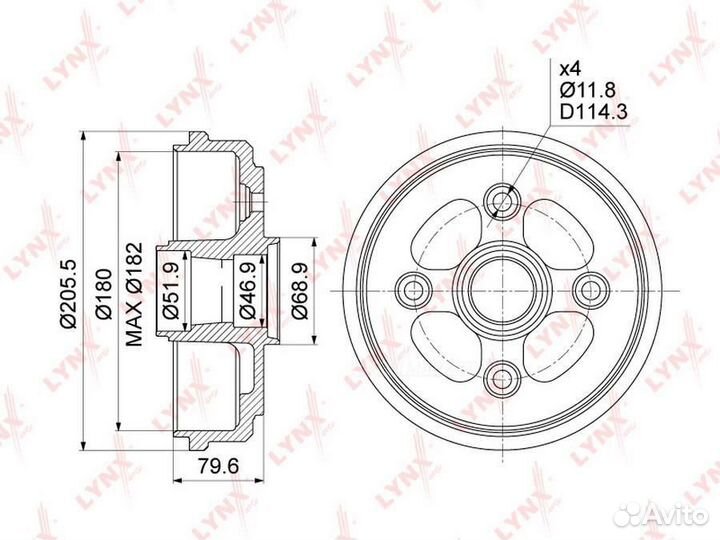 Lynxauto BM-1017 Барабан тормозной зад