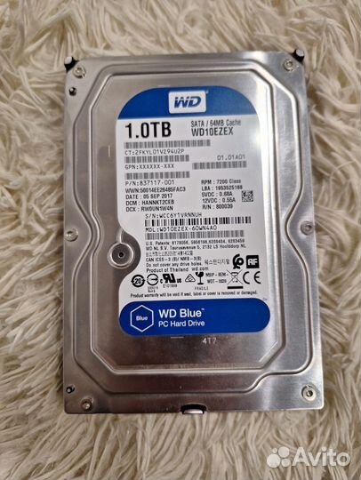 Жесткий диск HDD Western Digital Blue 1TB