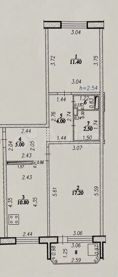 2-к. квартира, 55,7 м², 9/10 эт.