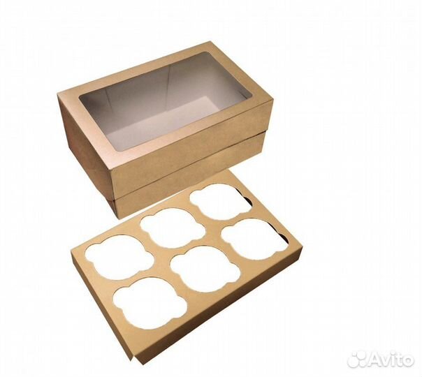 Самосборный короб для 4 и 6 капкейков