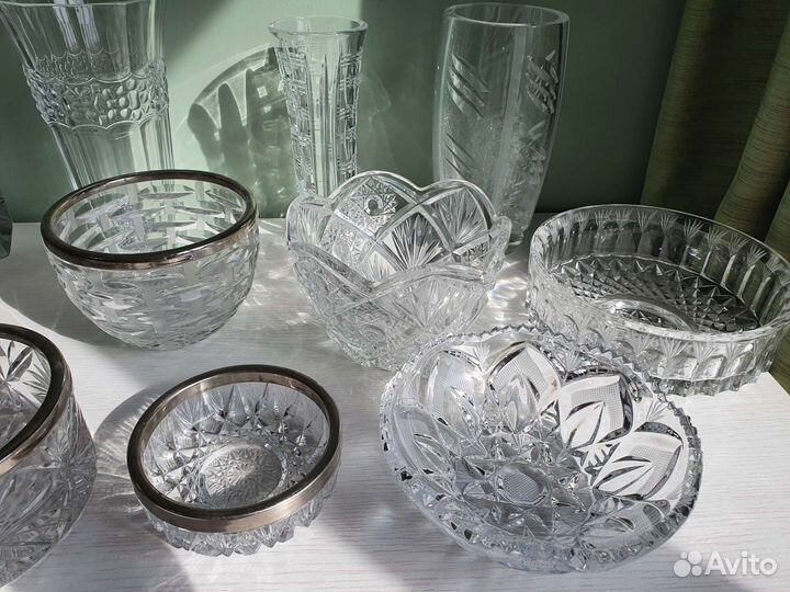 Вазы хрусталь идеальное состояние винтаж
