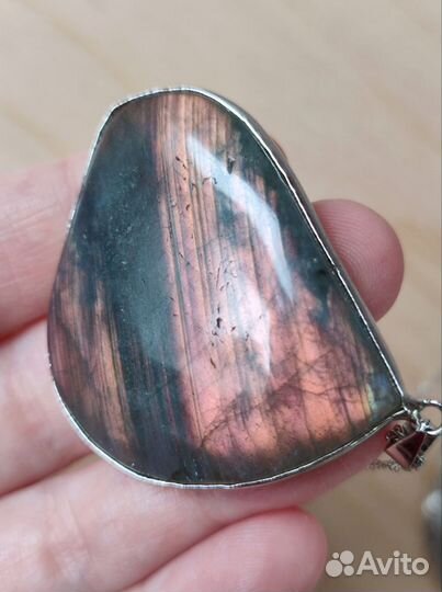 Лабрадорит комплект кольцо 7г и кулон 17г