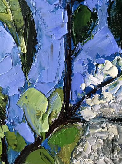 Картина маслом. Белая сирень. 50х35