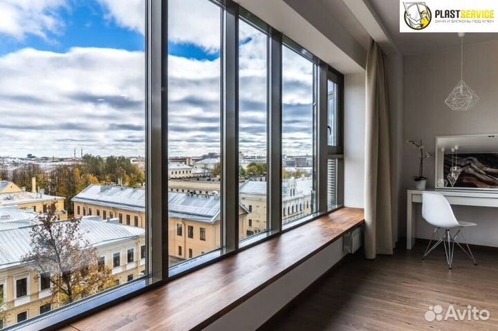 Алюминиевые окна, остекление теплый профиль