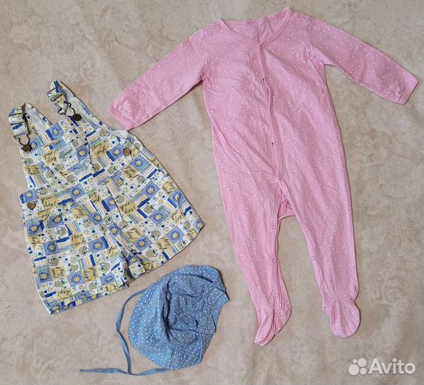 Вещи для девочки пакетом на 1 годик, 80 размер