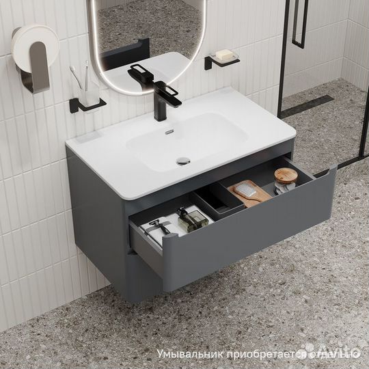 Тумба подвесная iddis Edifice EDI80D0i95, Темно-се