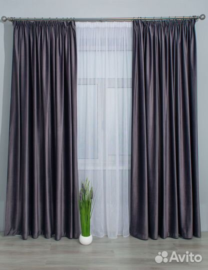 Новый Комплект велюровых штор из бархата премиум