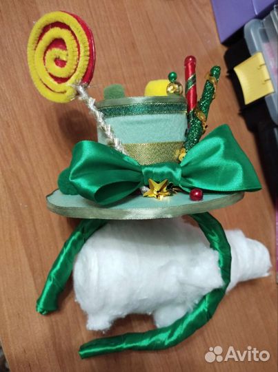 Шляпка. ободок. праздничная. Конфетка. новогодняя