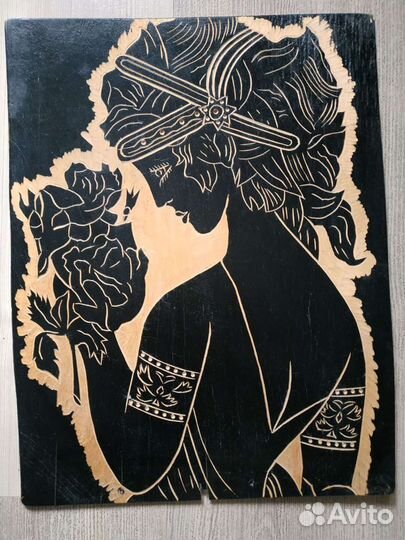 Панно винтаж 70е гг ручная работа