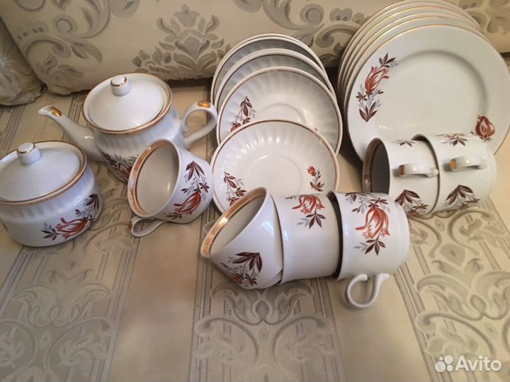 Чайный сервиз ссср. Богдановическая фарфоровая фаб