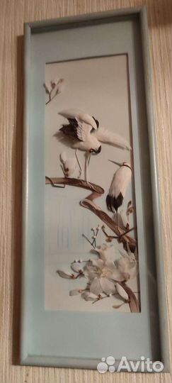 Панно из натуральных перьев, Китай