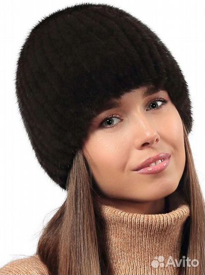 Шапка женская, вязаная норка