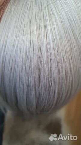 Волосы для наращивания серый седой 90 см