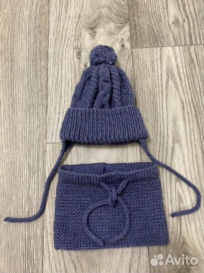 Детская шапка и шарф (снуд) ручной работы