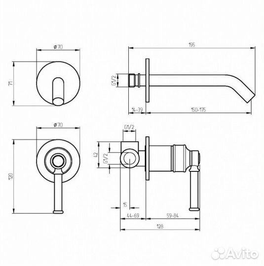 Смеситель для раковины Migliore Ermitage Mini 31427 золото