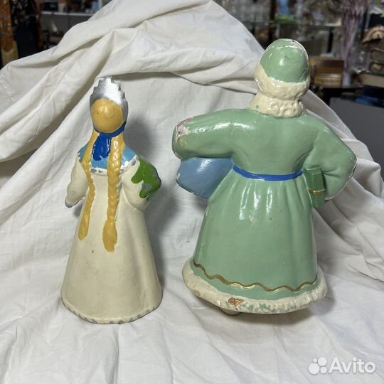 Дед мороз И снегурочка 1950 годы пресс опилки (сзр