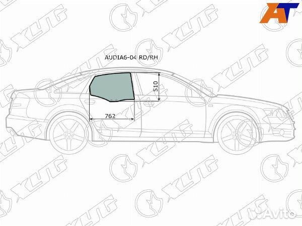 Стекло боковое опускное audi A6