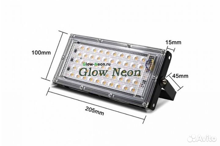 Прожектор ультрафиолетовый диодный LED 50вт UV 220