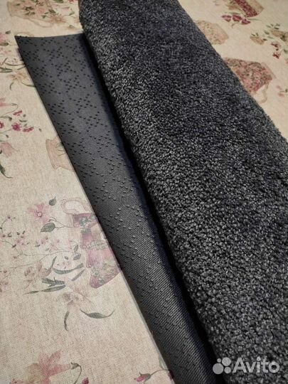 Каучуковый ковер белый кот антрацит 85/120 см