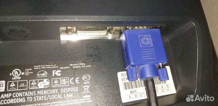 Монитор NEC MultiSync model L174F1 рабочий