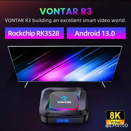 Android 13 tv приставка Vontar R3