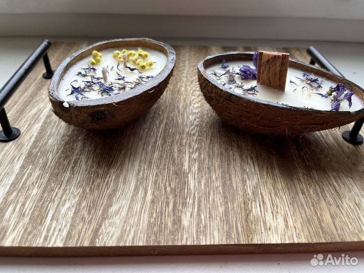 Свеча ручной работы из соевого воска