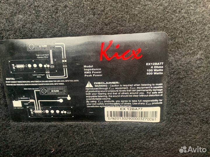 Kicx EX12BA77 активный сабвуфер