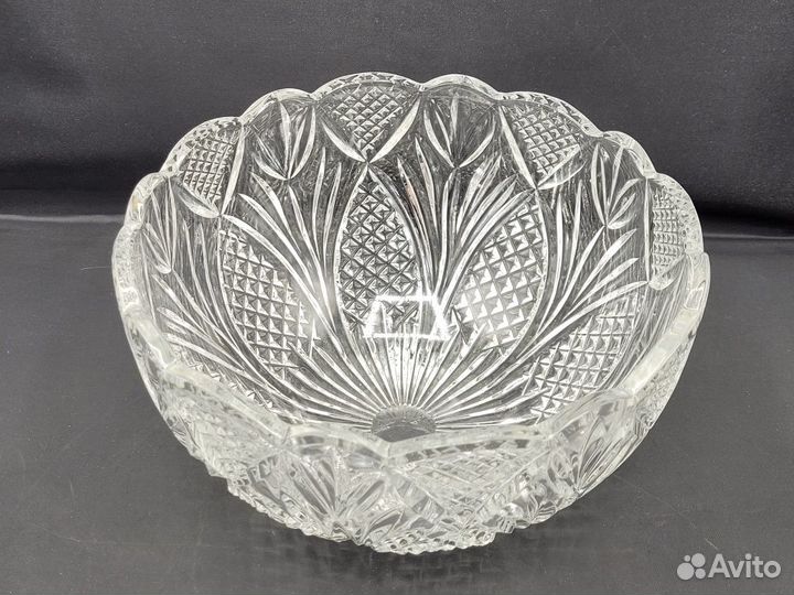 Большая ваза для фруктов 23*12 см Хрусталь