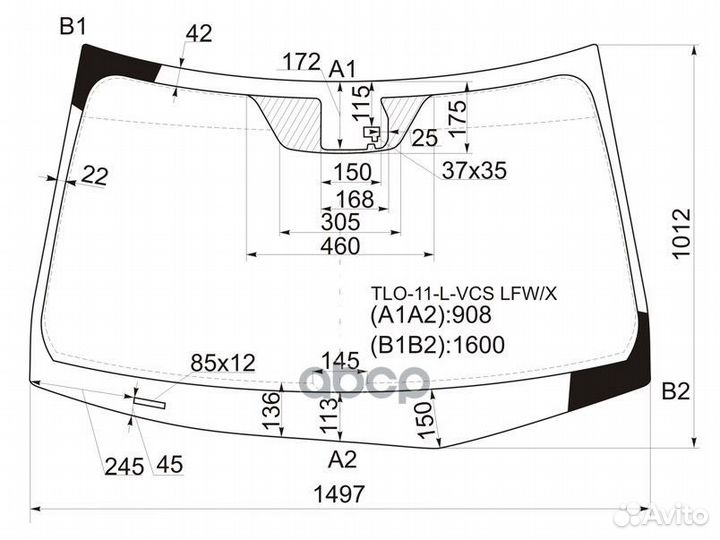 Стекло лобовое + дд honda accord 4/5D 12-13 TLO