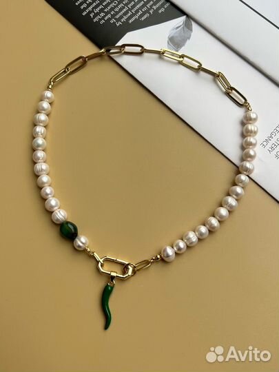 Чокер из натурального жемчуга