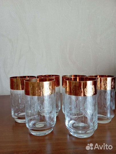 Хрустальные стаканы Чехия (Богемское стекло)