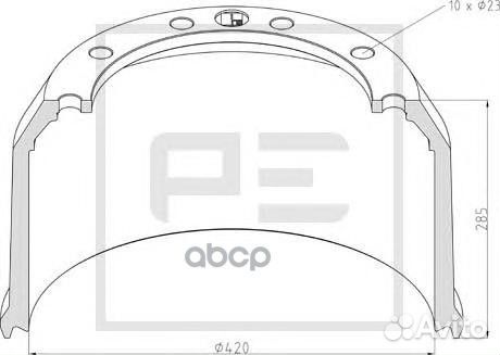 046.424-00A торм.барабан 420х200 H284 d290/3