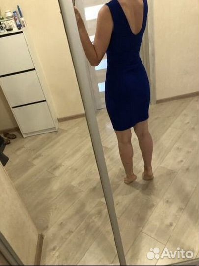 Платье s синий электрик