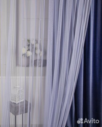 Тюль Плиссе сирень