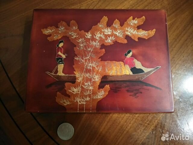 Шкатулка винтажная деревянная