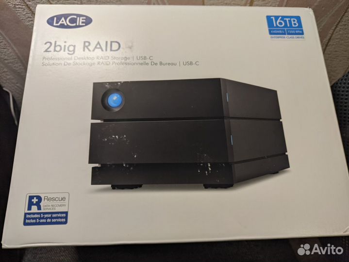 LaCie 2big raid 16TB USB 3.1, новый