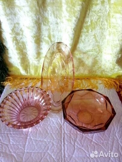 Графины конфетницы цветное стекло СССР