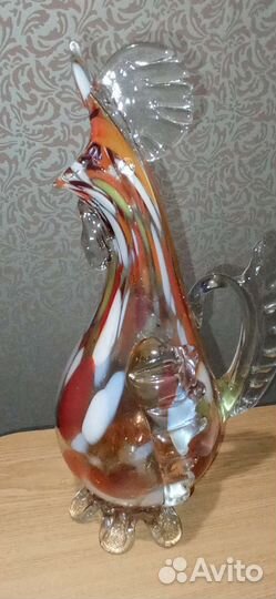 Кувшин петух ссср, гхз, цветное стекло