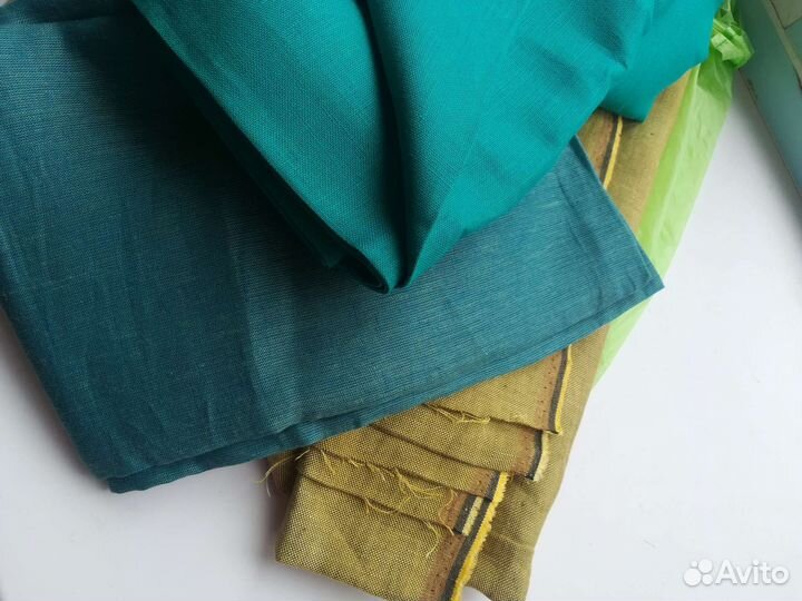 Ткань Лён 3 отреза. Италия