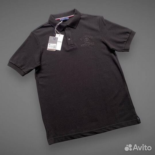 Поло tommy hilfiger мужское черное S