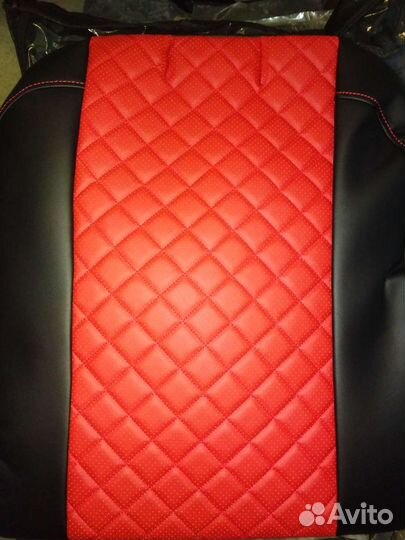 Чехлы Лада Калина экокожа красный ромб до верха