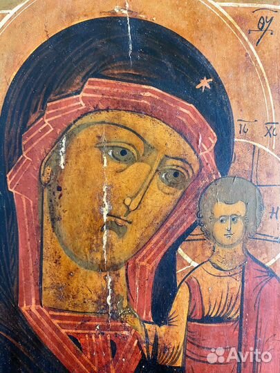 Старинная Казанская икона Божией Матери 19 век