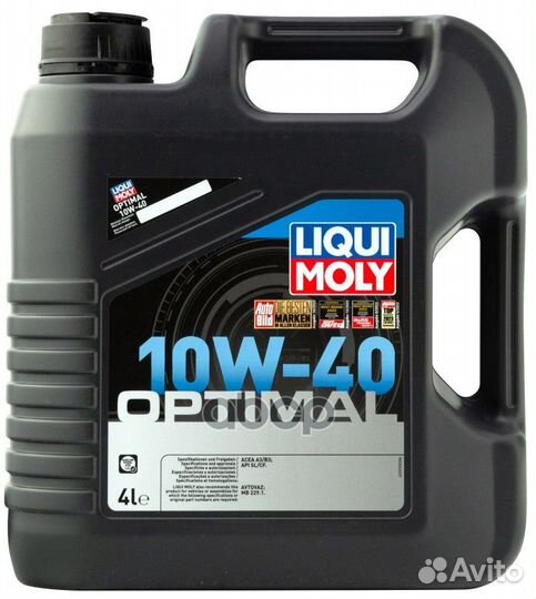 Масло liqui moly Optimal 10W40 SL/CF A3/B3 (4л