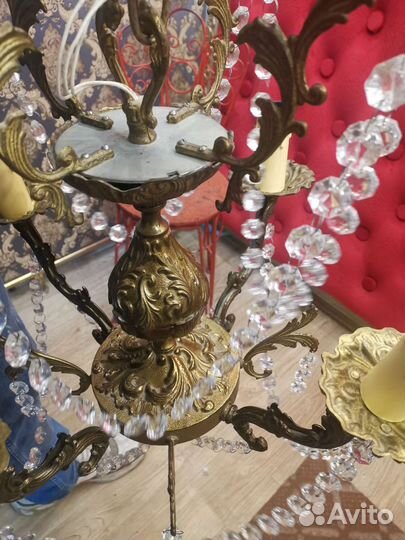 Люстра на 4 плафона Бронза Старинная Большая