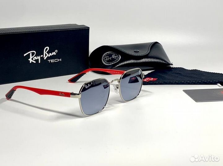 Очки Ray Ban Ferrari красные душки