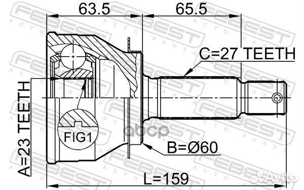 ШРУС внешний hyundai sonata 99-01, mitsubishi RVR