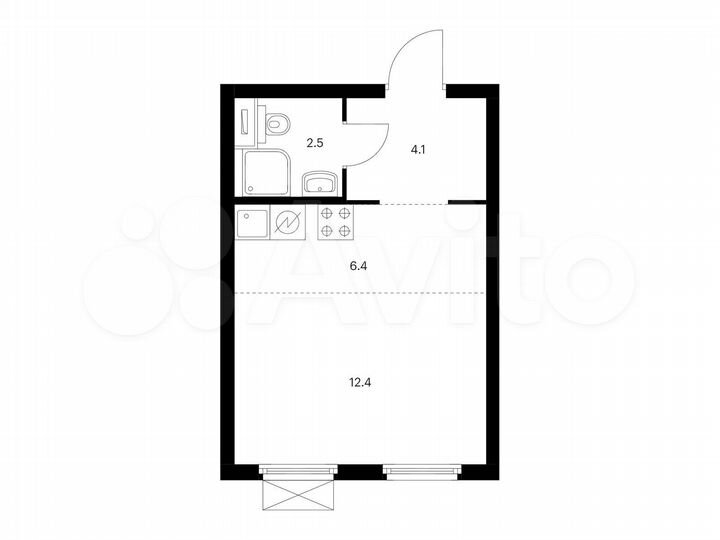 Квартира-студия, 25,4 м², 33/33 эт.